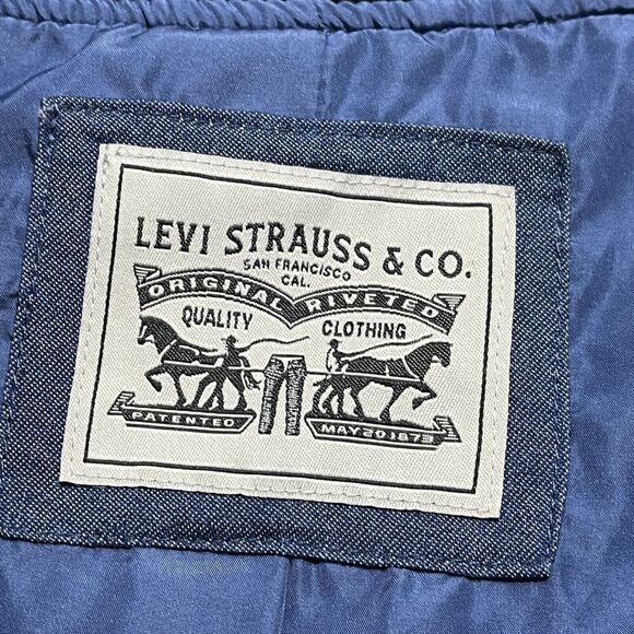 Levi's Varsity Bomber Jacket XL Soft Shell Women's Blue NWT $180 - Picture 4 of 13